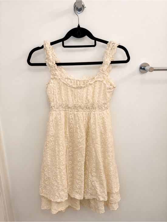 Dresses & Skirts - Yellow Eyelet Sundress with Ruffled Straps